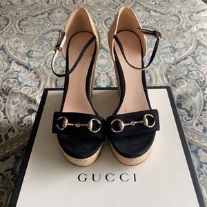 Gucci wedge sandals - sz 40 - worn once!